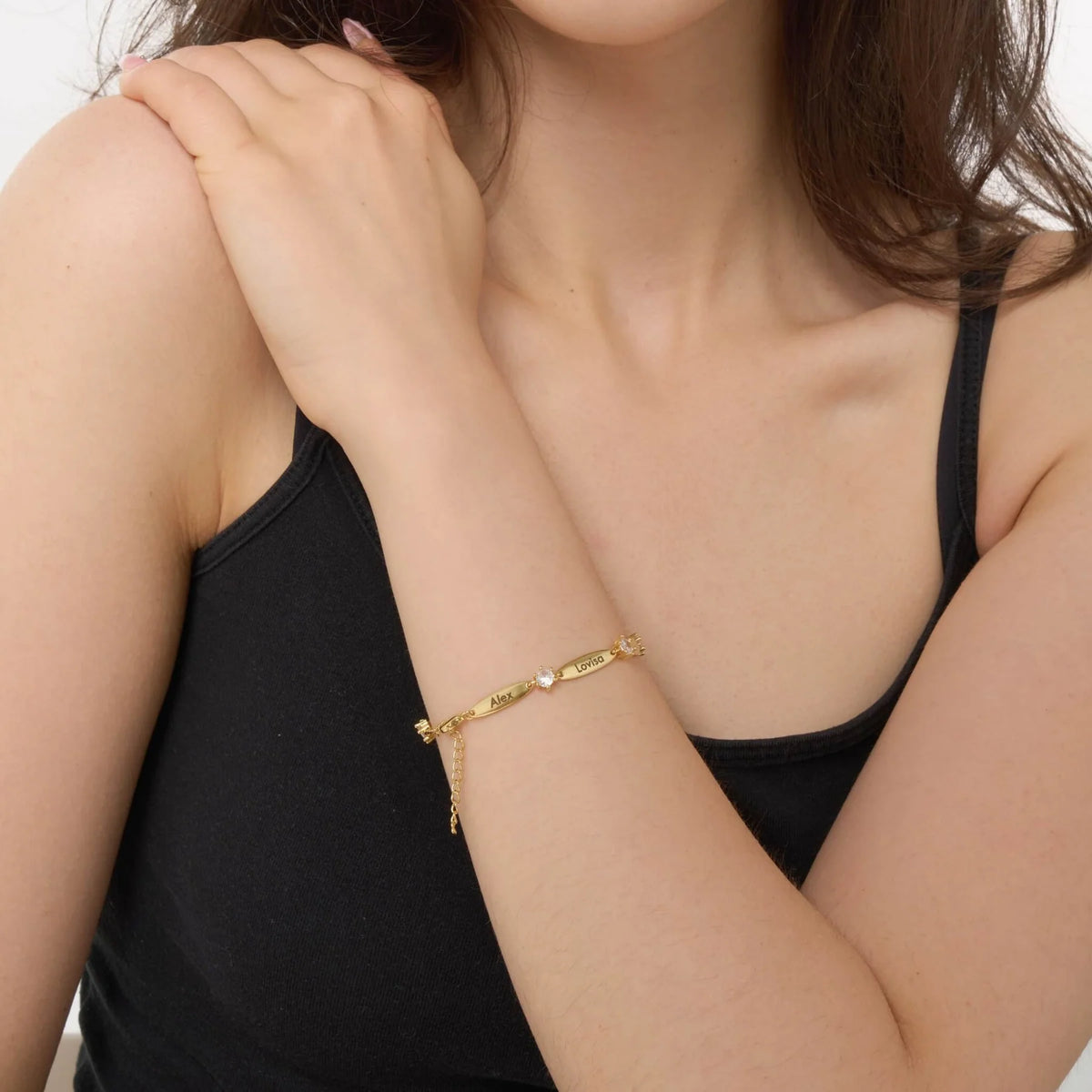 Personalised Bar and Crystal Bracelet