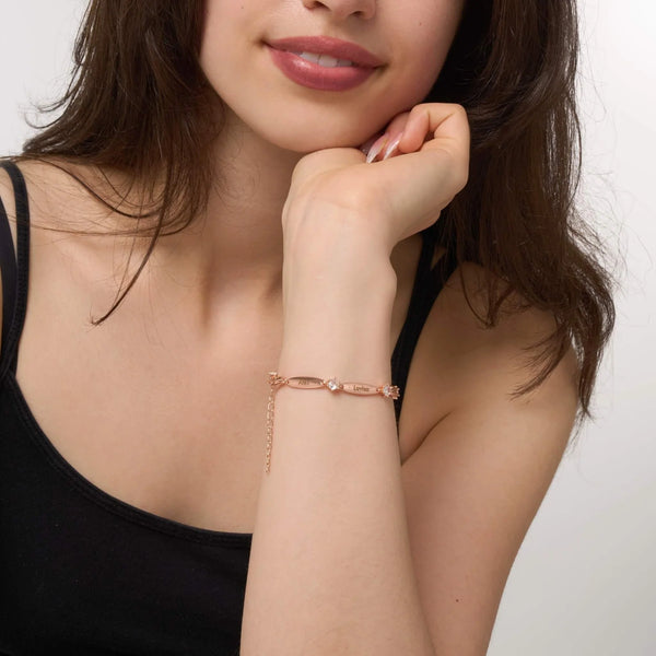 Personalised Bar and Crystal Bracelet