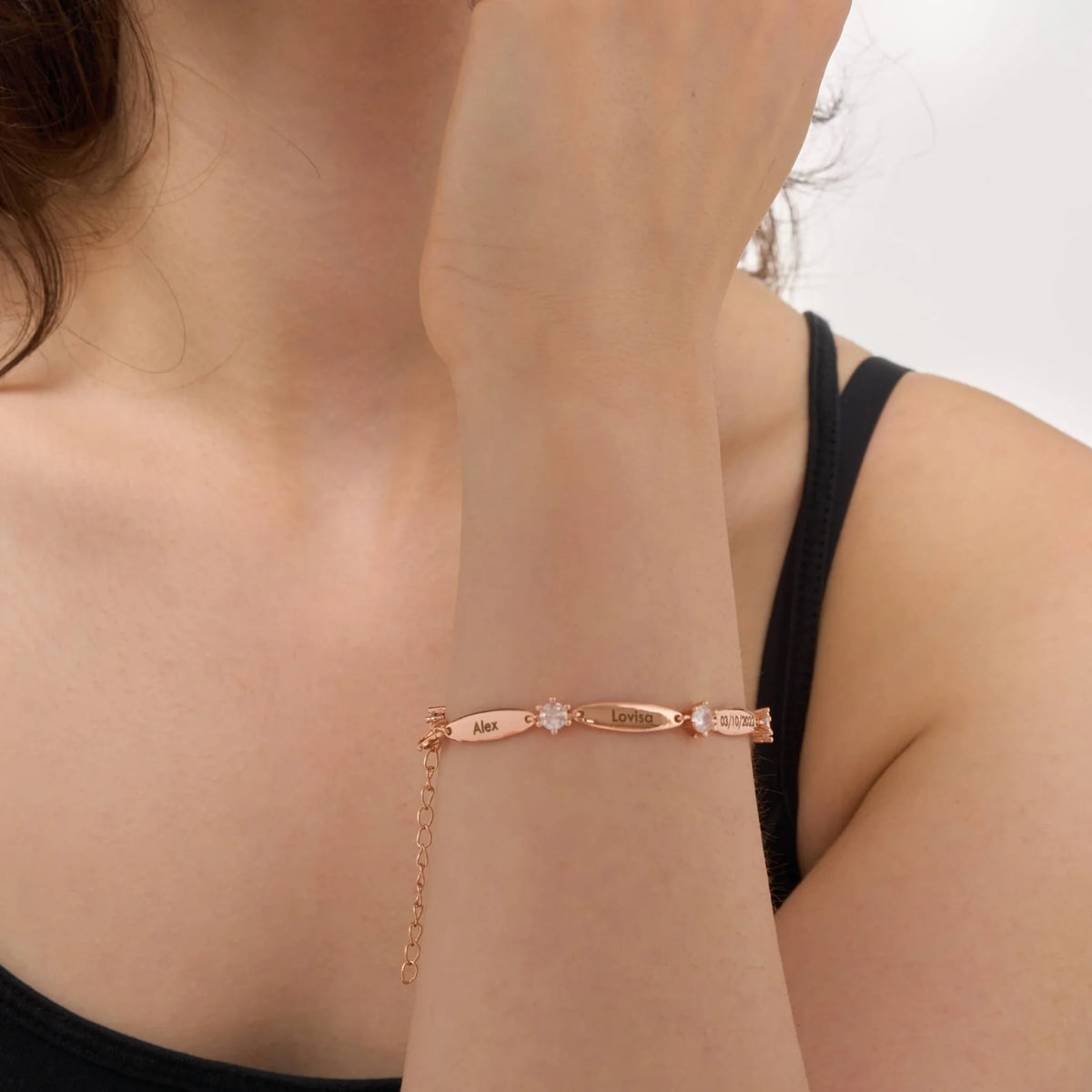 Personalised Bar and Crystal Bracelet