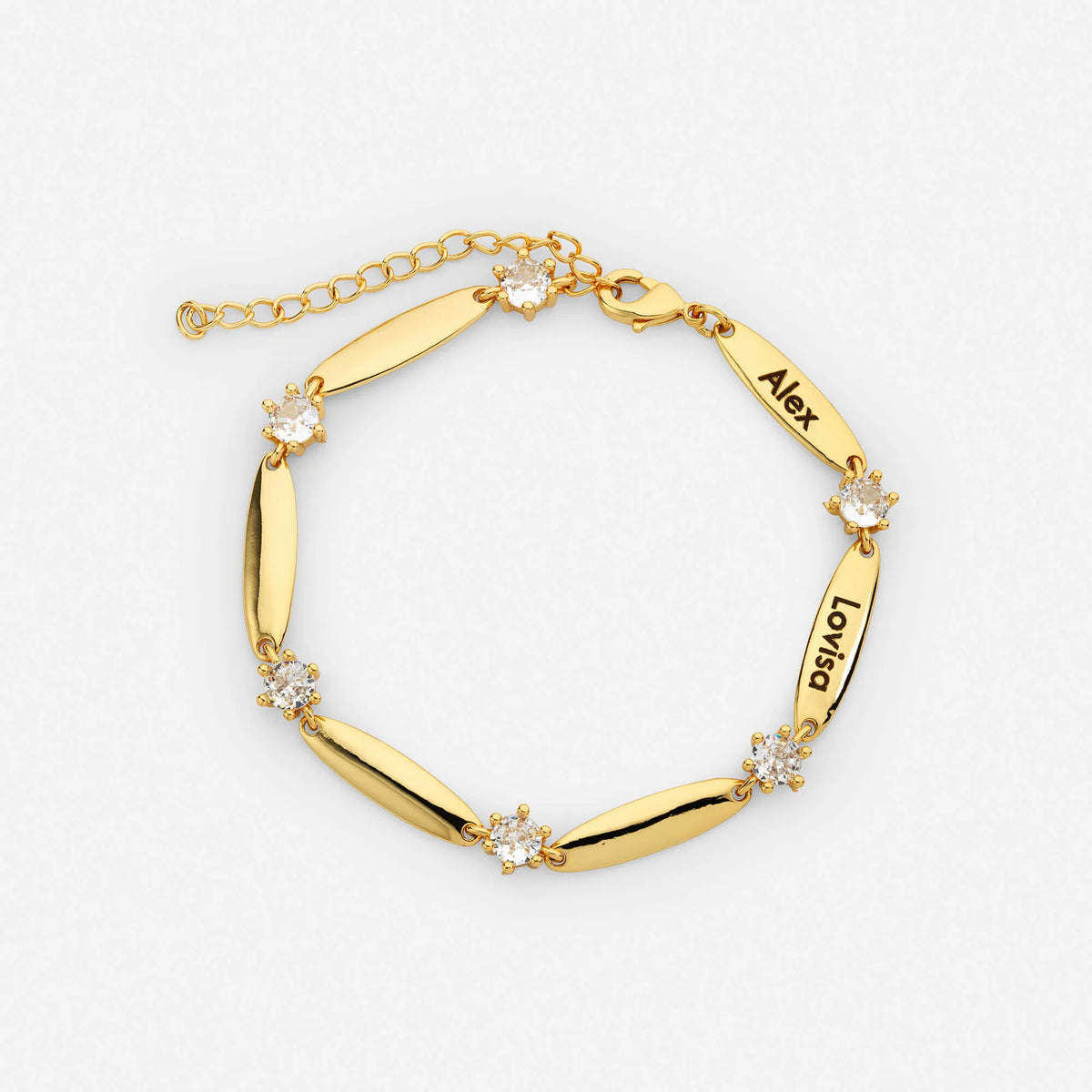 Personalised Bar and Crystal Bracelet