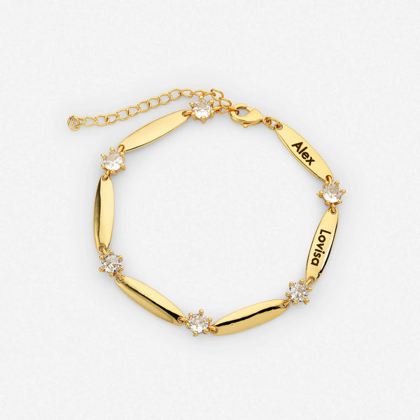 Personalised Bar and Crystal Bracelet