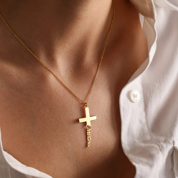 Personalised necklace with cross