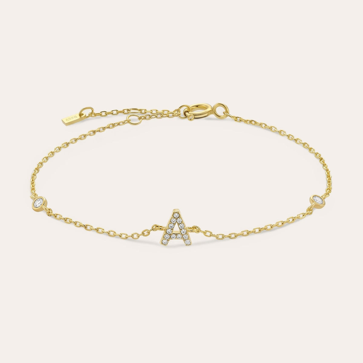 Adora – Personalized bracelet with initial & cubic zirconia