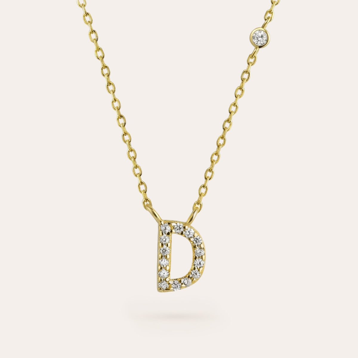 Adora - Personalised necklace with initial and cubic zirconia