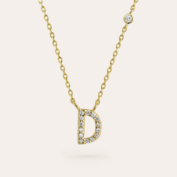 Adora - Personalised necklace with initial and cubic zirconia