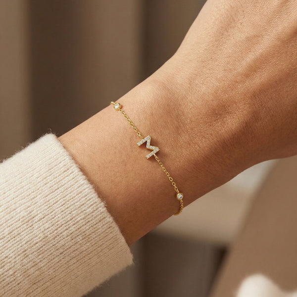 Adora – Personalized bracelet with initial & cubic zirconia