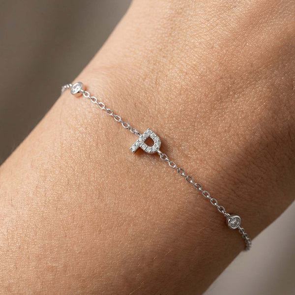 Adora – Personalized bracelet with initial & cubic zirconia