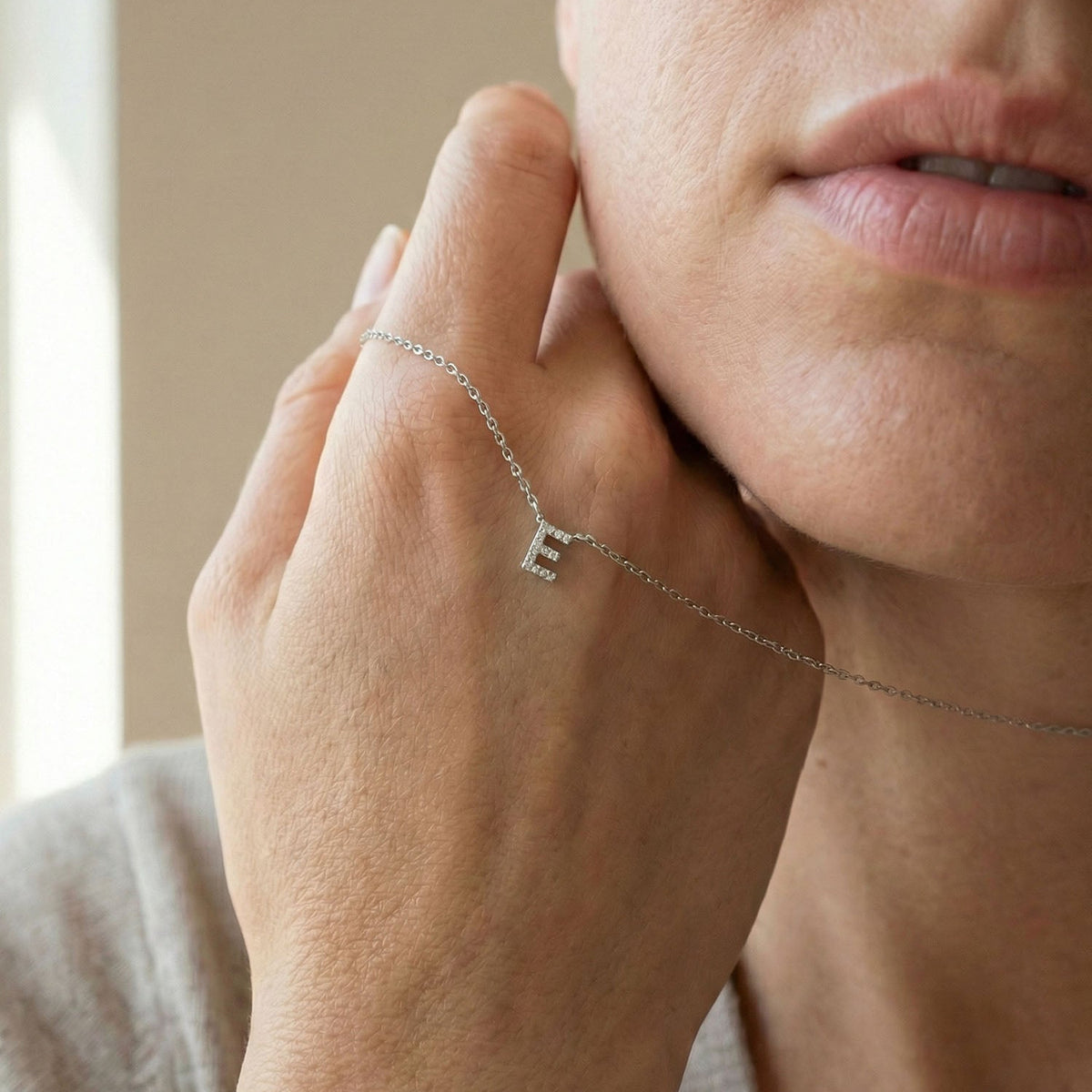 Adora - Personalised necklace with initial and cubic zirconia