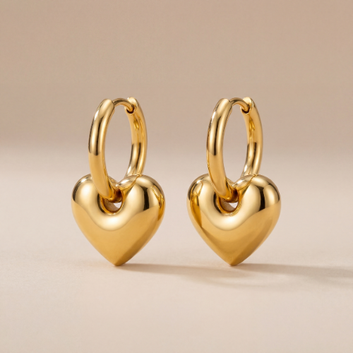 Chérie Earrings - The Golden Heart Hoops