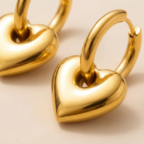 Chérie Earrings - The Golden Heart Hoops