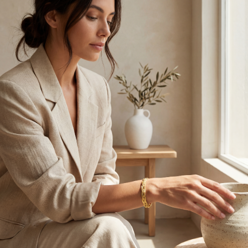 Seren Bracelet - The Woven Gold Link