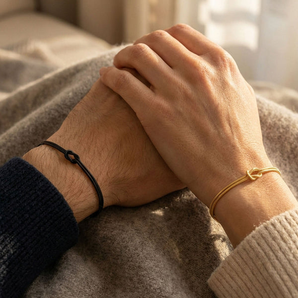 Couple's bracelet with love knot