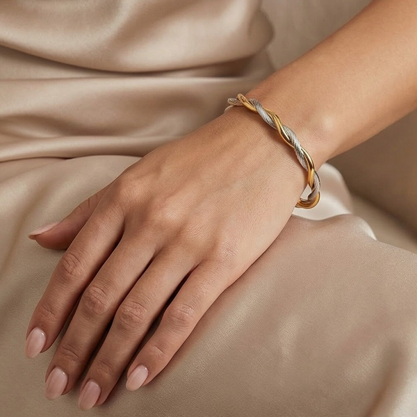 Dual Twist Bangle Bracelet