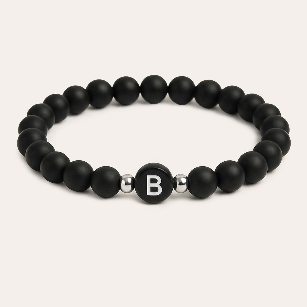 Pearl – Partner bracelet with natural stone beads & initial