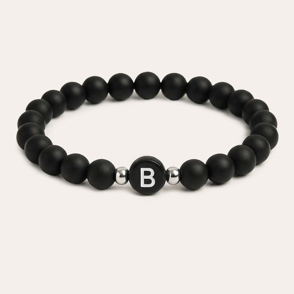 Pearl – Partner bracelet with natural stone beads & initial