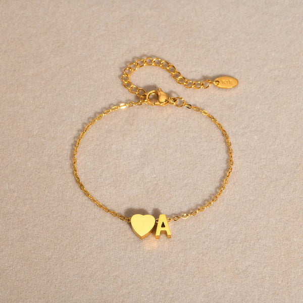 Charmia - Bracelet with heart and letter