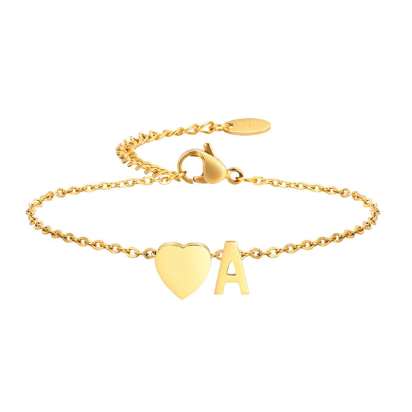 Charmia - Bracelet with heart and letter